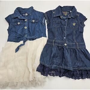 2 Guess Girl's Size 4 Denim & Frills Summer Dresses